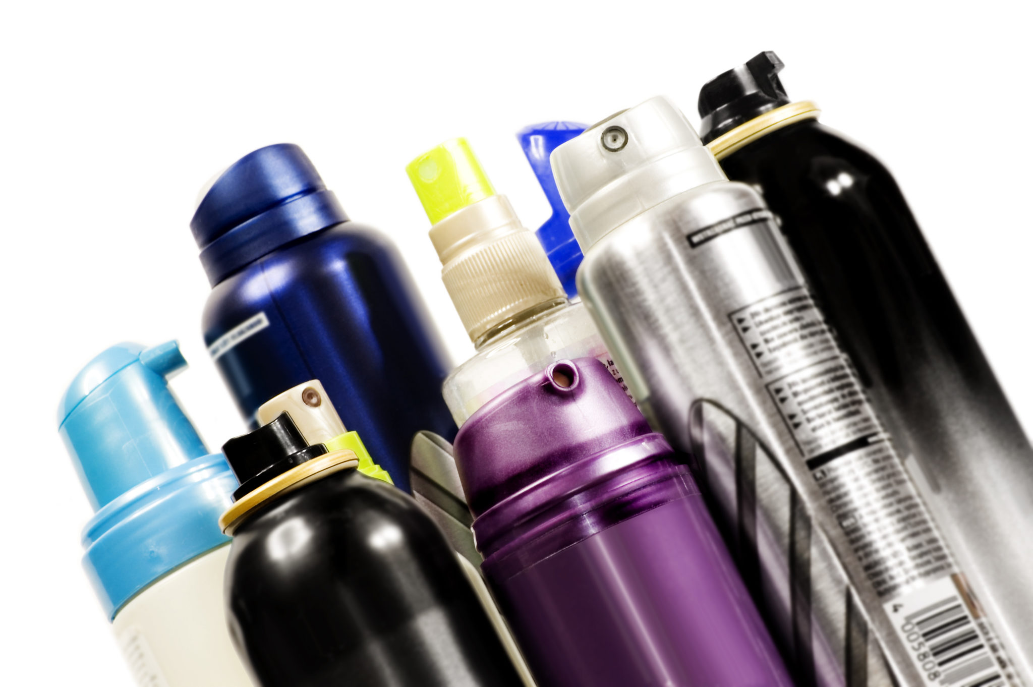 An assortment of hairspray bottles ET Transport